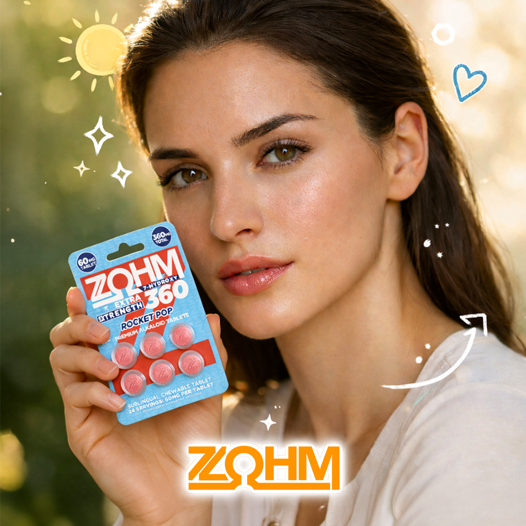 ZOHM Extra Strength 7OH Kratom Extract Tablets Rocket Pop 360mg