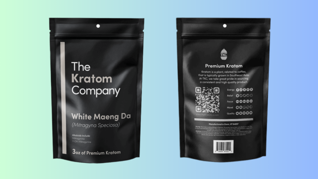 The Kratom Company White Vein Maeng Da Kratom Powder Packaging