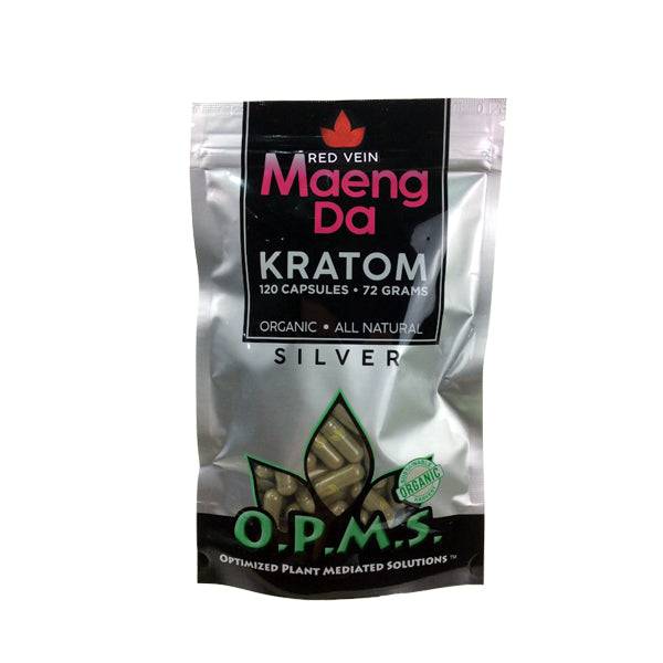 OPMS Silver Maeng Da Kratom Capsules - 120 count package