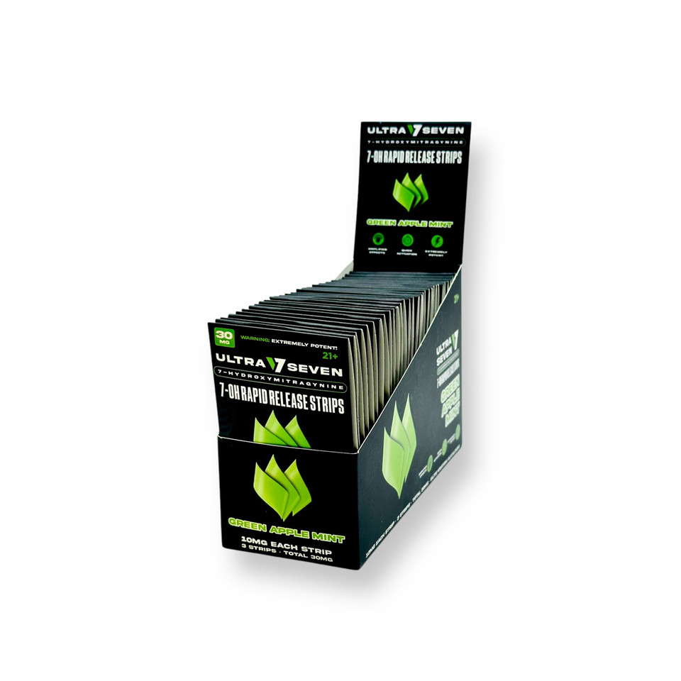 みどり1007ページ Ultra Seven 7OH Kratom Extract Strips Green Apple Mint 30mg-3ct