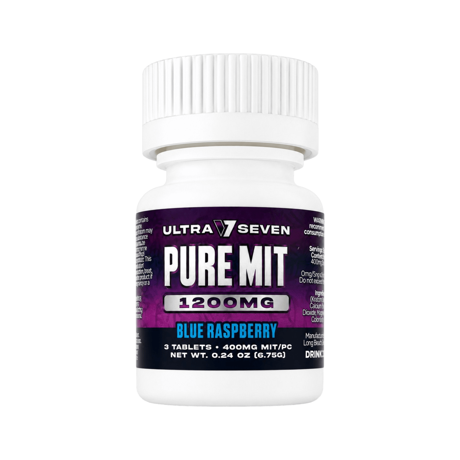 Ultra Seven Kratom Extract Tablets Blue Raspberry 1200mg – 3ct (400mg/tab)